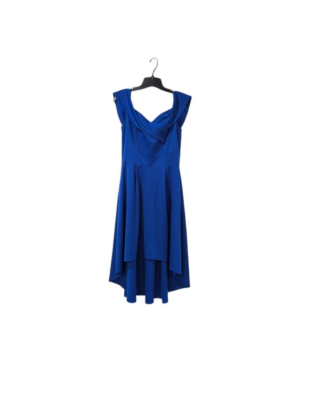 Jasambac Royal Blue High Low A-Line Back Zip Sleeveless Dress Cocktail Elegant L